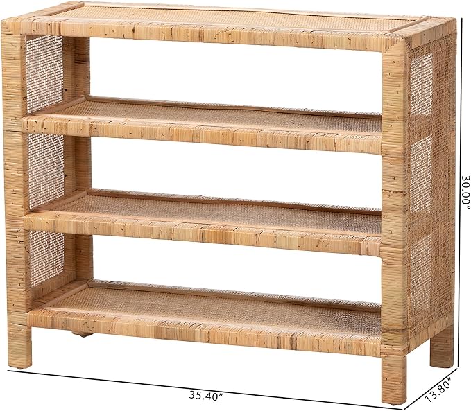 Bali & pari Abelia Natural Rattan 4-Tier Display Shelf - Image 3