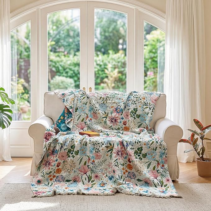 LUTBM Boho Throw Blanket for Bed Cotton Summer Blankets for Bedroom Living Room - Image 4