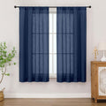 Chyhomenyc Navy Blue Semi Sheer Curtains 54 Inch Length by Chyhomenyc