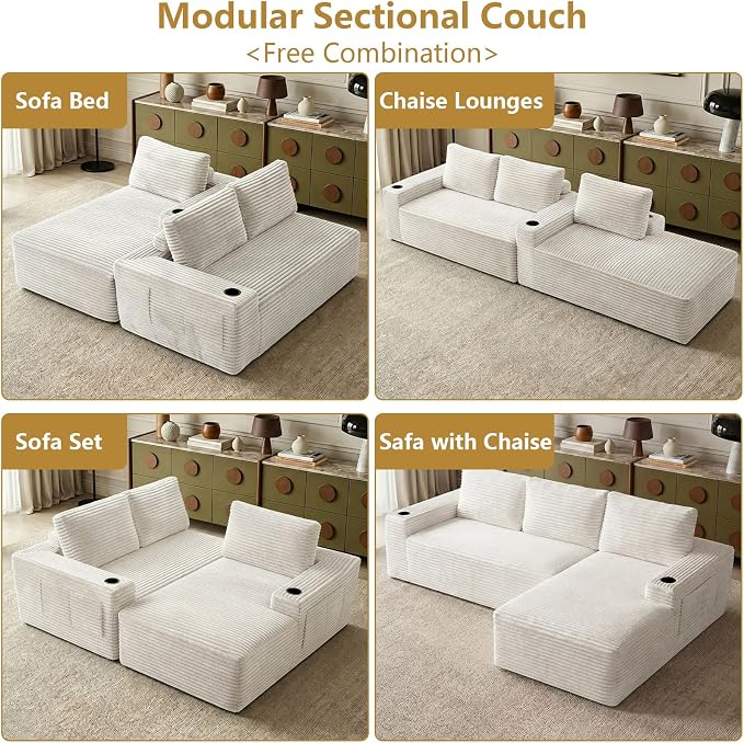 104" Cloud Sectional Couch L-Shaped - Image 3