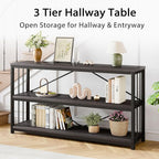LVB Industrial Console Table, Metal and Wood Sofa Table, Rustic Entryway Table - Image 8