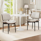 REONEY Dining Chairs Set of 4, Mid-Century Modern Upholstered PU Leather Chairs - Image 7