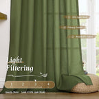Semi Sheer Linen Curtains 45 Inch Length - Image 4