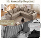 Sectional Cloud Couch for Living Room, Modular Floor Deep-Seat Sofa, Big Comfy - Image 4