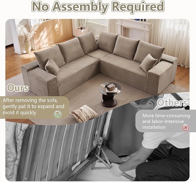Sectional Cloud Couch for Living Room, Modular Floor Deep-Seat Sofa, Big Comfy - Image 4
