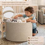 INDRESSME 115L Extra Large Woven Blanket Baskets - Image 3