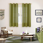 YoungsTex Olive Green Linen Curtains 63 Inches Length - Image 2