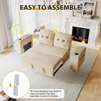 63 Inch Sleeper Sofa Bed, 3 in 1 Pull Out Couch Bed - Image 7