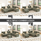 Ihanherry 106-inch Large L-Shaped Sectional Sofa Bed, 7-Seater Convertible Pull - Image 8