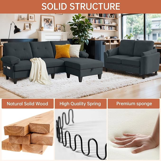 5 Seat Sectional Sofa Set for Living Room Set - Image 4