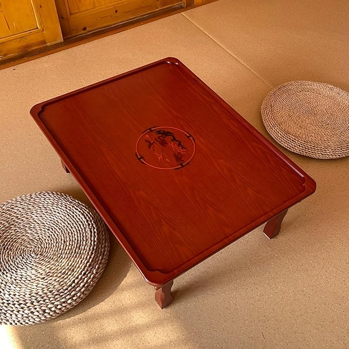 Square Folding Coffee Table, Korean Dining Table, Solid Wood Low Tables by Unknown