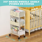 2In1 Baby Diaper Caddy & 3-Tier Rolling Cart, Diaper Caddy Organizer Carts - Image 7