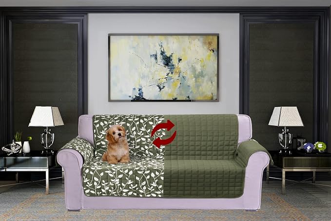 Elegant Comfort Quilted Furniture Protectors Solid and Printed Design - Image 2
