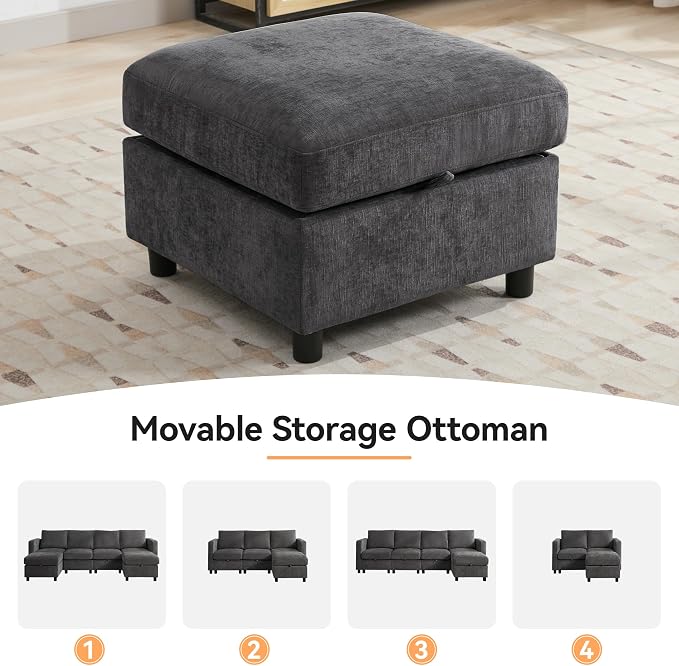 WUTUTUEE 58”Modular Sectional Loveseat Sofa, Modern Love Seat 2 Seater Sofa - Image 7