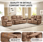 EBELLO Faux Leather Power Recliner Sofa Furniture Set, Included Electric - Image 4