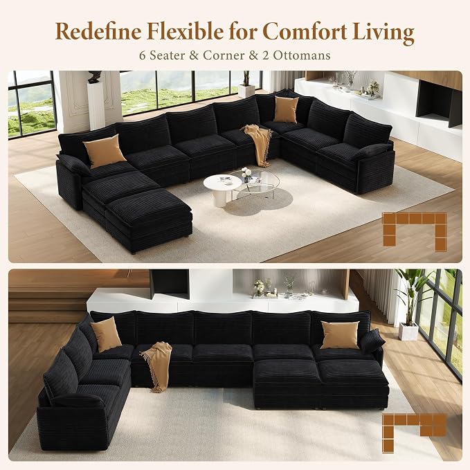 Vesgantti Large Modular Sectional Sofa, Big Comfy Cloud Couch - Image 7