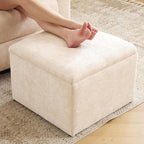 Cube Storage Ottoman, Chenille Ottoman Foot Stools, Ottoman Footstool - Image 3