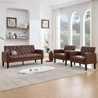 TYBOATLE 62" W Leather Loveseat w/Chairs, 3 Piece Sofa Sets by TYBOATLE