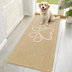 OLANLY Dog Door Mat for Muddy Paws 70x35, Paw Print Design Chenille Mud Mat | by OLANLY