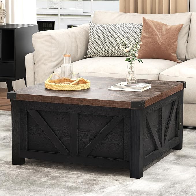 jimeimen Farmhouse Lift Top Coffee Table - Image 7