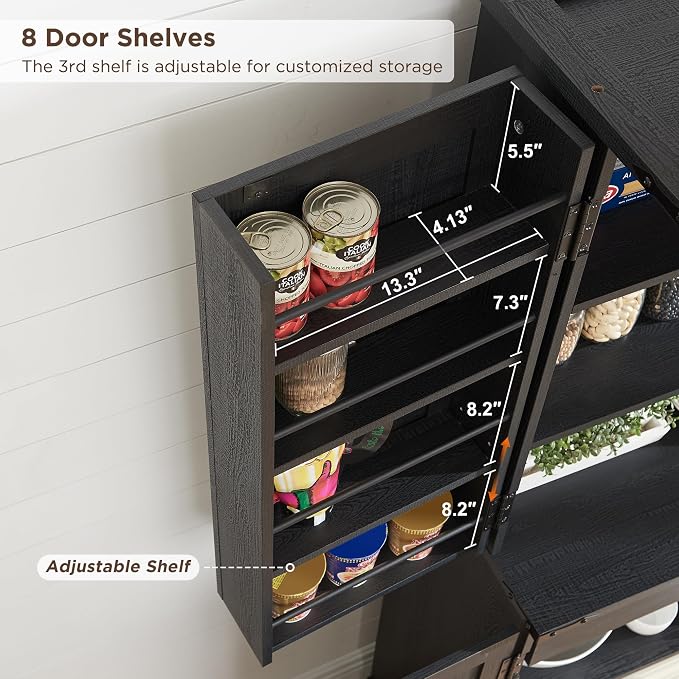 ACCOHOHO 72" Tall Kitchen Pantry, Farmhouse Storage Cabinet - Image 5