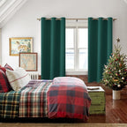 Blackout Curtains for Bedroom, Hunter Green, 42 x 72 Inch, 2 Panels | Noise - Image 6