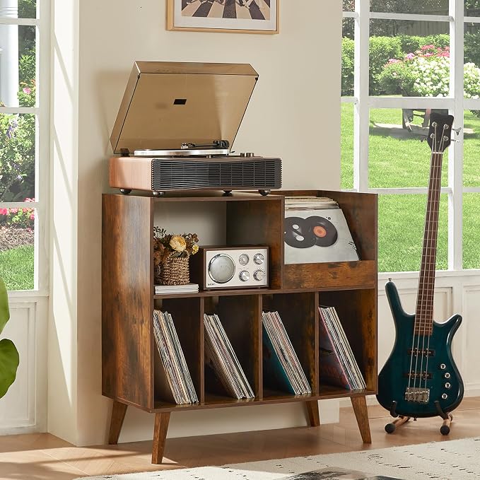 LELELINKY Large Record Player Stand, Turntable Stand - Image 3