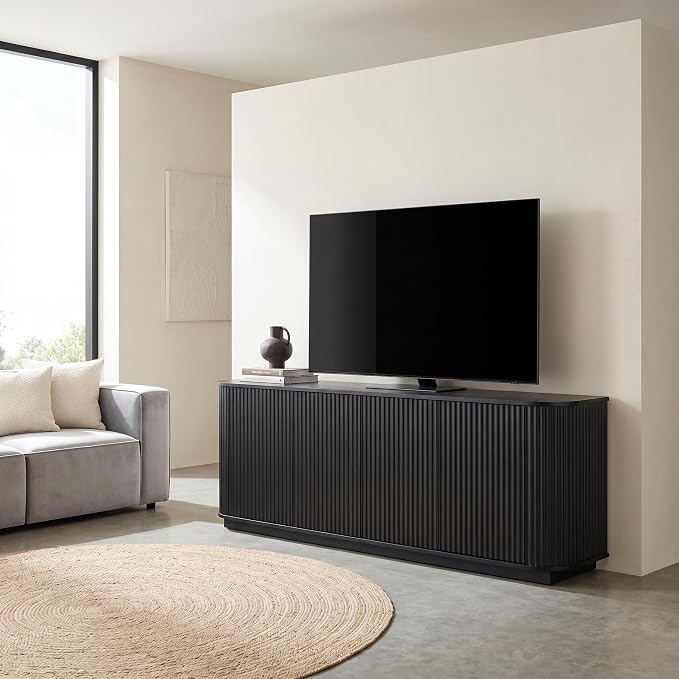 Fluted TV Stand for TVs Up to 75 Inch, Entertainment Center - Image 4