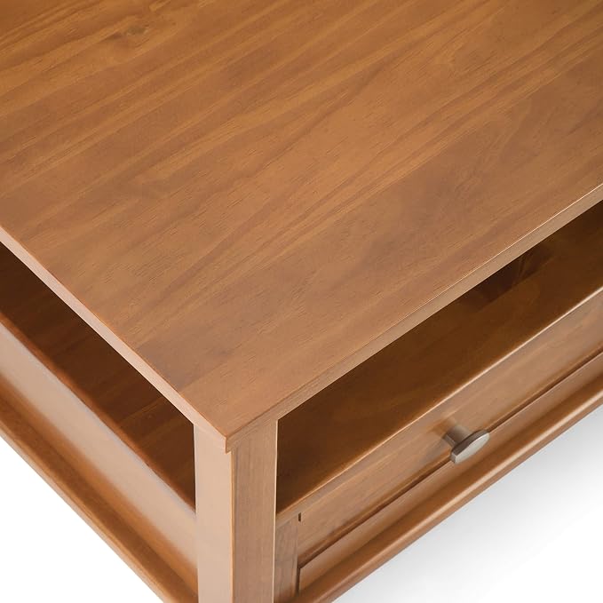 SIMPLIHOME Warm Shaker Solid Wood Transitional-Style 36-inch Wide Coffee Table - Image 8