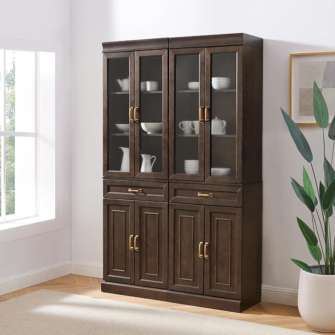 Crosley Furniture Stanton 2-Piece Glass Door Kitchen Storage Pantry Cabinet - Image 2