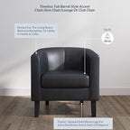 BELLEZE Accent Barrel Chair, Linen Round Chair Club Tub Sofa Corner Chair - Image 4