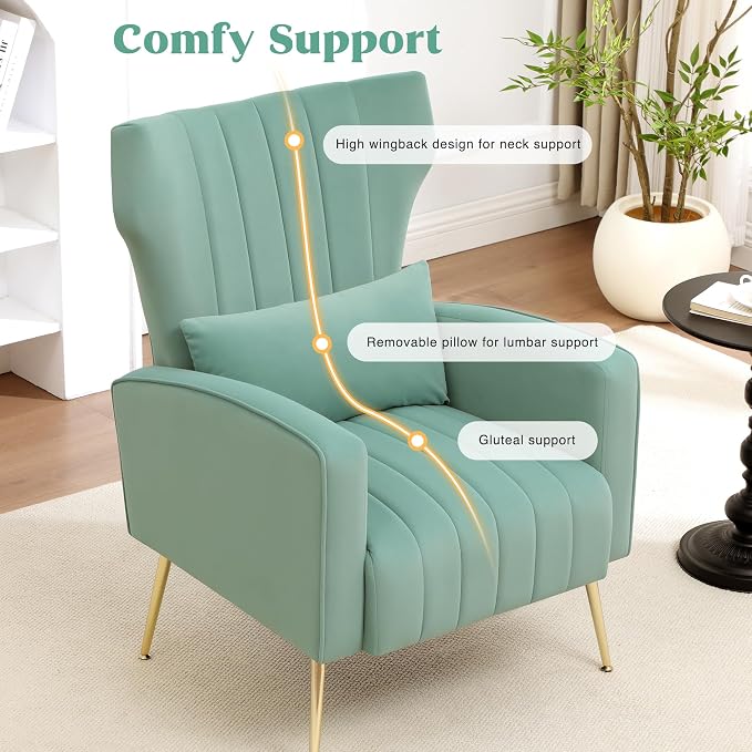 Modern Accent Chair Upholstered Living Room Chair, High Back Arm Chair - Image 5