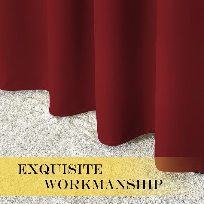 NICETOWN Burgundy Blackout Curtain Grommet - Image 7