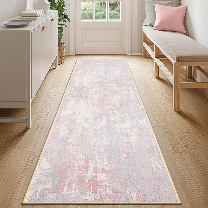 RELEANY Washable Runner 2'x10' Abstract Area Rug - Image 7