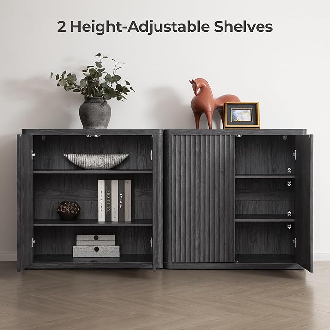 SICOTAS Buffet Cabinet with Storage 69.2" Sideboard Accent Modern Credenza with - Image 4