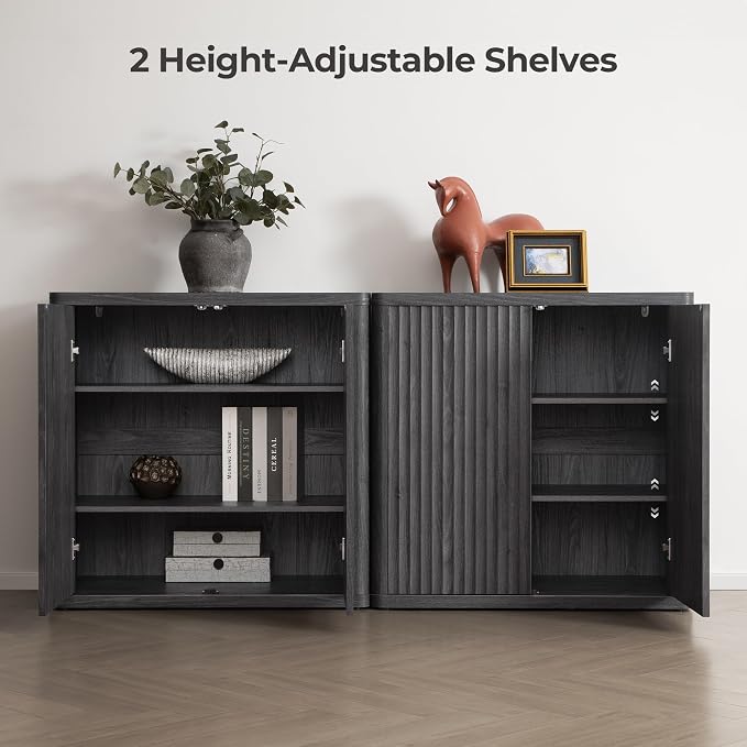 SICOTAS Buffet Cabinet with Storage 34.6" Sideboard Accent Modern Credenza with - Image 5
