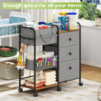Cidaziya 2In1 Baby Diaper Caddy Organizer and Storage, 3 Tier Rolling Cart - Image 3