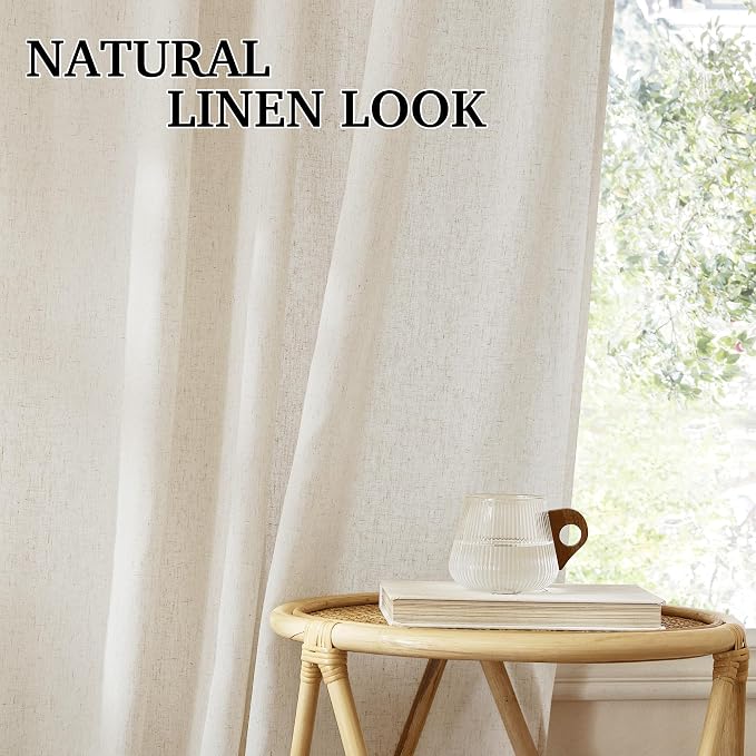 RYB HOME Sheer Curtains 108 inches, Extra Long Floor to Ceiling Curtains | - Image 4