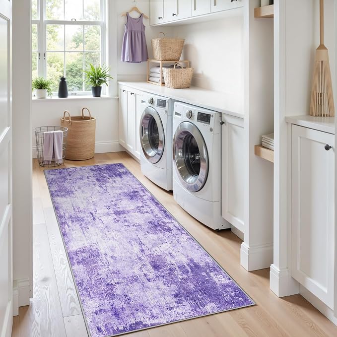 RELEANY Washable Runner 2'x6' Abstract Area Rug - Image 4