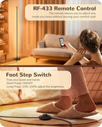 EDISHINE Floor Lamps for Living Room, Remote Control & Foot Switch Corner Floor - Image 4