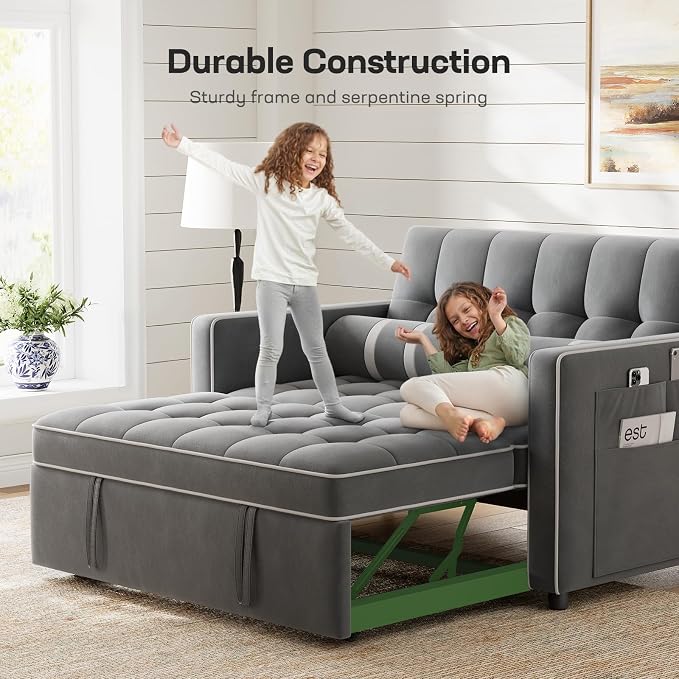 Marsail 3-in-1 Convertible Futon Sleeper Sofa Bed, Pull Out Couch - Image 4