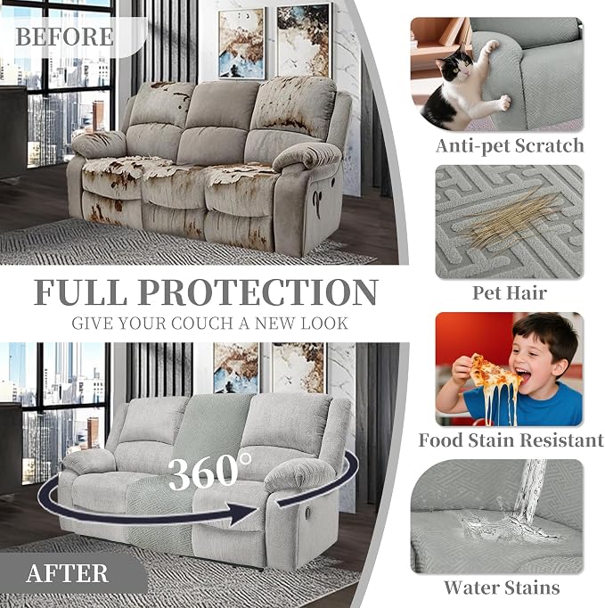 100% Waterproof Sectional Recliner Couch Covers - Image 6