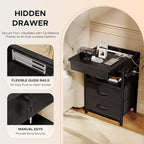Lazzanto Nightstand Hidden Drawer Charging Table - Image 3