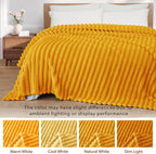 Exclusivo Mezcla Striped Twin Size Fleece Blanket - Image 3