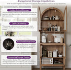 TYBOATLE 75'' Tall Arched Cabinet w/Accessible Storage Area, China Cabinet - Image 7