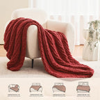L'AGRATY Chunky Knit Throw Blanket - Image 6