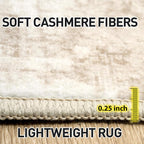 9x12 Area Rugs for Living Room: Washable Abstract Beige Grey Badroom Carpet | - Image 7