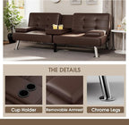 Flamaker Futon Sofa Bed Modern Folding Futon Set Convertible Recliner Lounge - Image 7