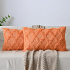 Set of 2 Soft Moroccan Throw Pillow Covers 12x20 Inch Plush Boho Decorative by Cozoomy