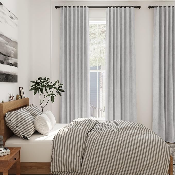 Grey Linen Curtains 120 Inch Extra Long - Image 7